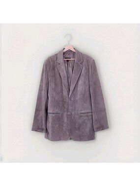 Vtg ​Danier Genuine Suede Blazer Mens XL Taupe Brown Jacket Lined Pockets Edgy